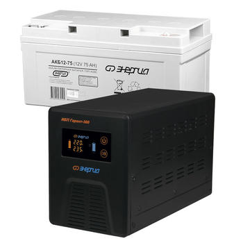 Комплект ИБП Инвертор Энергия Гарант 500 + Аккумулятор 75 АЧ - ИБП и АКБ - ИБП для котлов - Магазин электрооборудования для дома ТурбоВольт